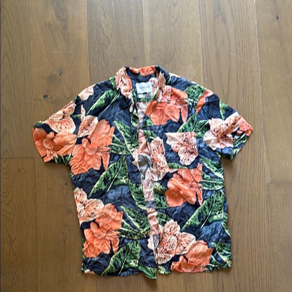 Goodfellow & Co Black and Orange Casual Button Down Shirt